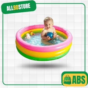 Baby Bath Tub, Baby Swimming Pool with Pumper (34 X10inch) - Multicolor